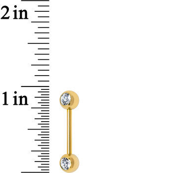 14G 9/16  CZ Gold Anodized All About Me Nipple Barbell Set