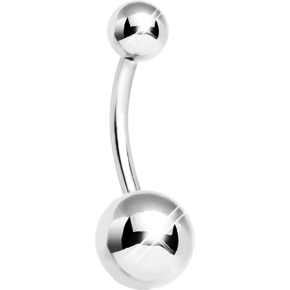 14G 3/8 Stainless Steel CURVED Belly Ring Body Jewelry