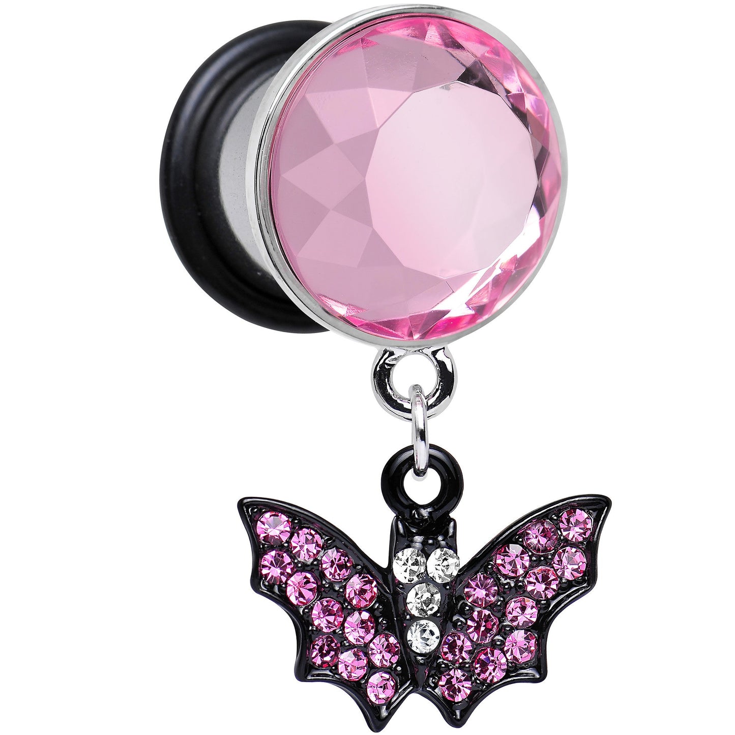 1/2 Pink Gem Night Belongs to the Bat Steel Plug