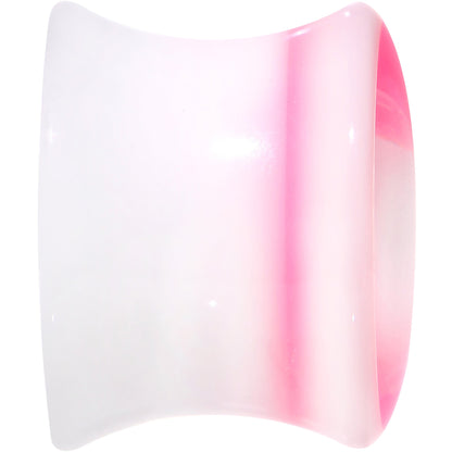 9/16 White Pink Acrylic Adoring Heart Saddle Plug