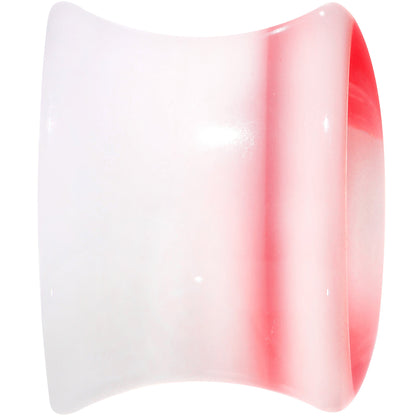 9/16 White Red Acrylic Adoring Heart Saddle Plug