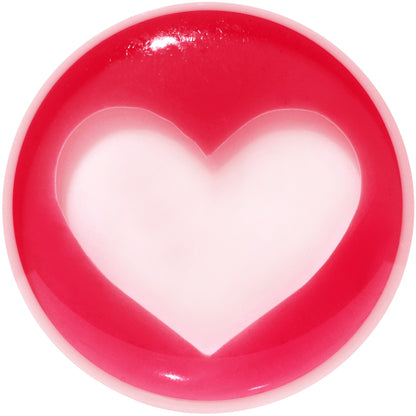 20mm White Red Acrylic Adoring Heart Saddle Plug