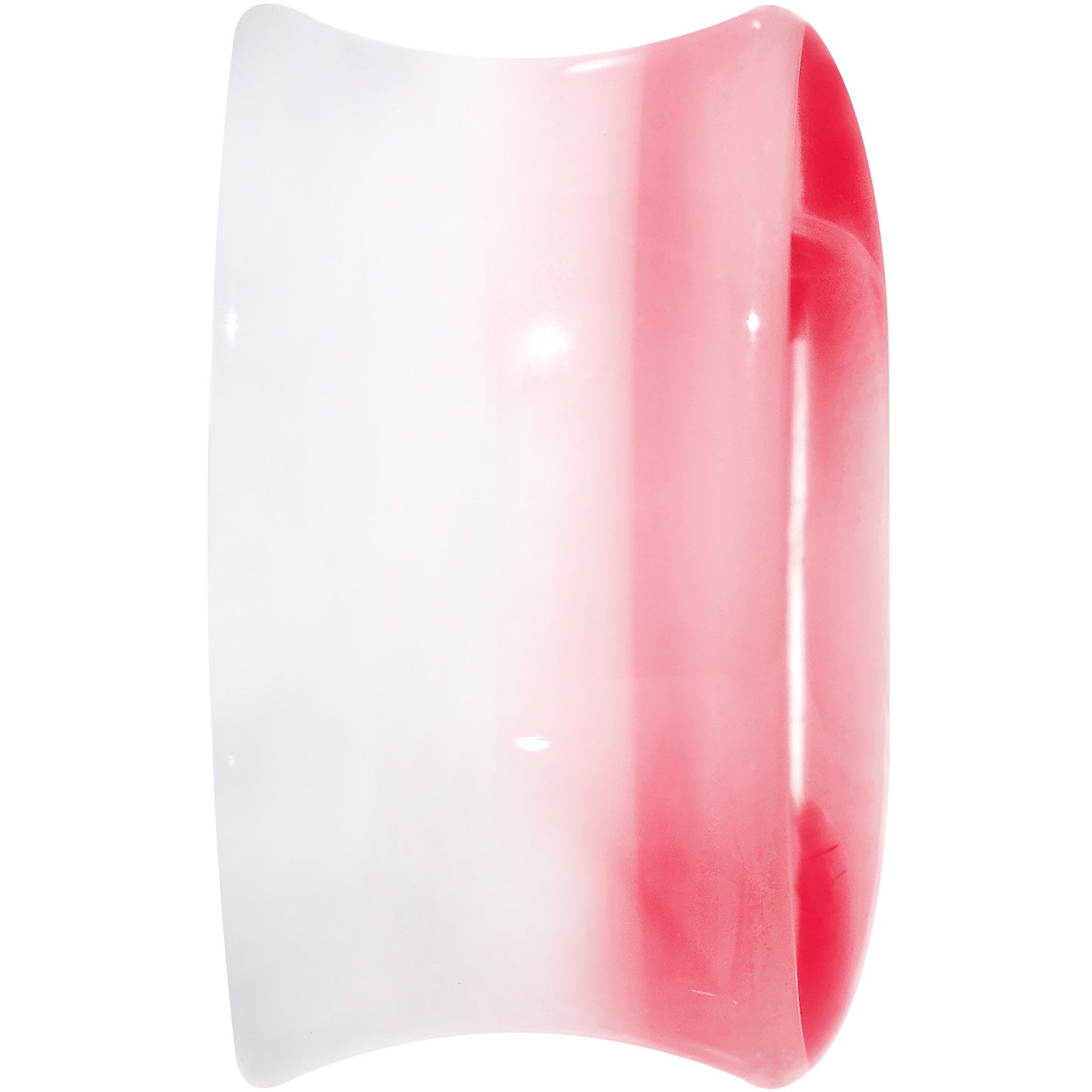20mm White Red Acrylic Adoring Heart Saddle Plug