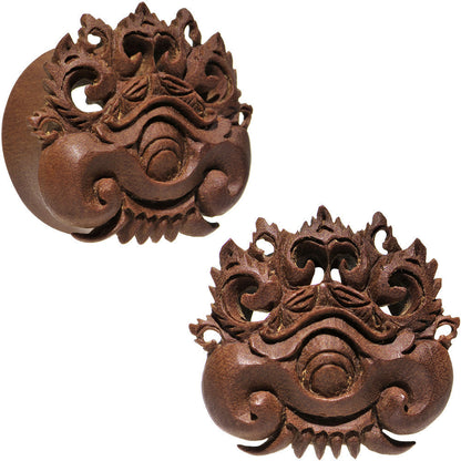 7/8 Organic Wood Dark Magic Hand Carved Plug Set
