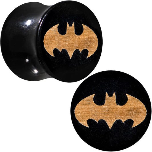 1/2 Organic Buffalo Horn Licensed Batman Logo Saddle Plug Set