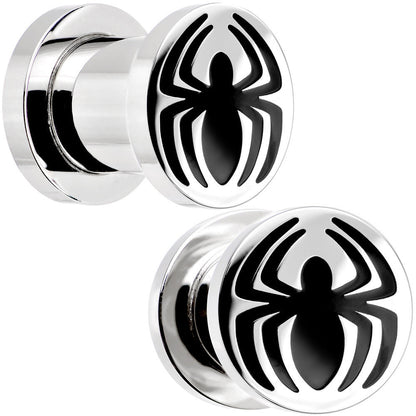 0G Stainless Steel Licensed Spider-Man Logo Screw Fit Plug Set