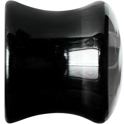 00G Black Acrylic Drop the White Anchor Saddle Plug