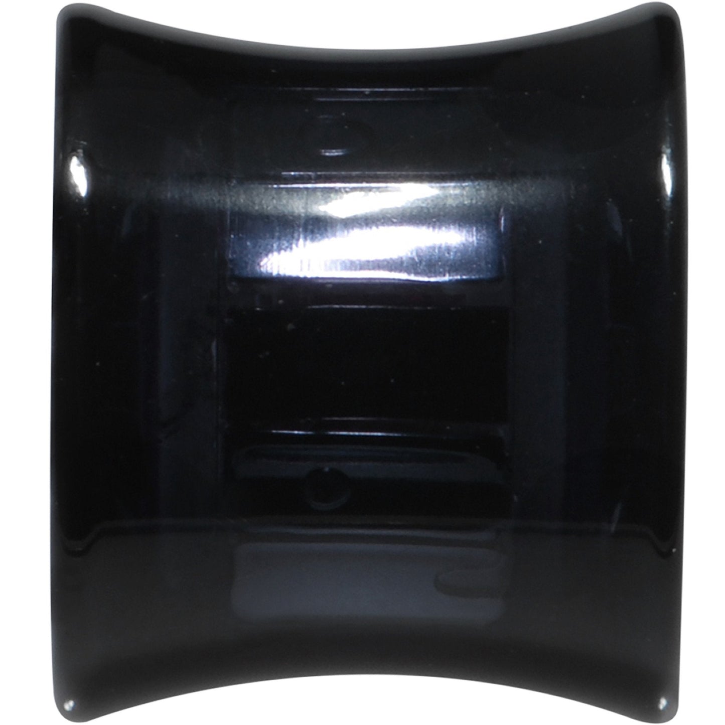 Black Acrylic Blue and Clear Gem Inlay Saddle Tunnel Plug 0G to 1 Inch