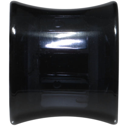 Black Acrylic Clear Gem Inlay Saddle Tunnel Plug 0G to 1 Inch