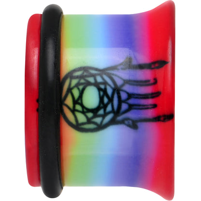 9/16 Rainbow Acrylic Groovy Dreamcatcher Single Flare Plug