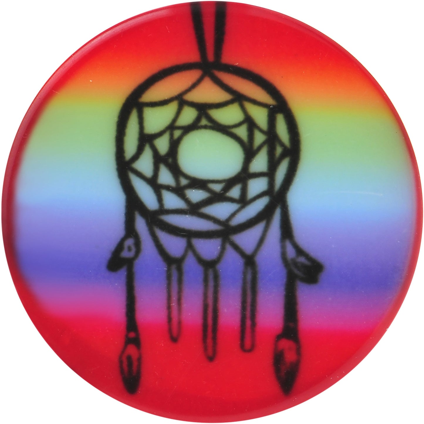 9/16 Rainbow Acrylic Groovy Dreamcatcher Single Flare Plug