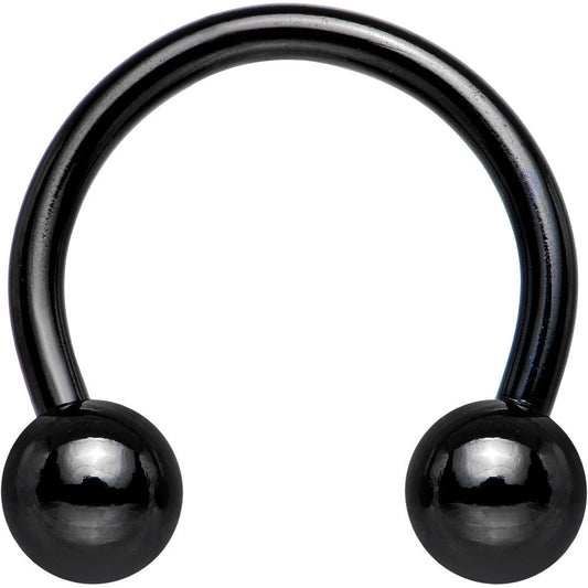 14G 1/2 Black Horseshoe Circular Barbell