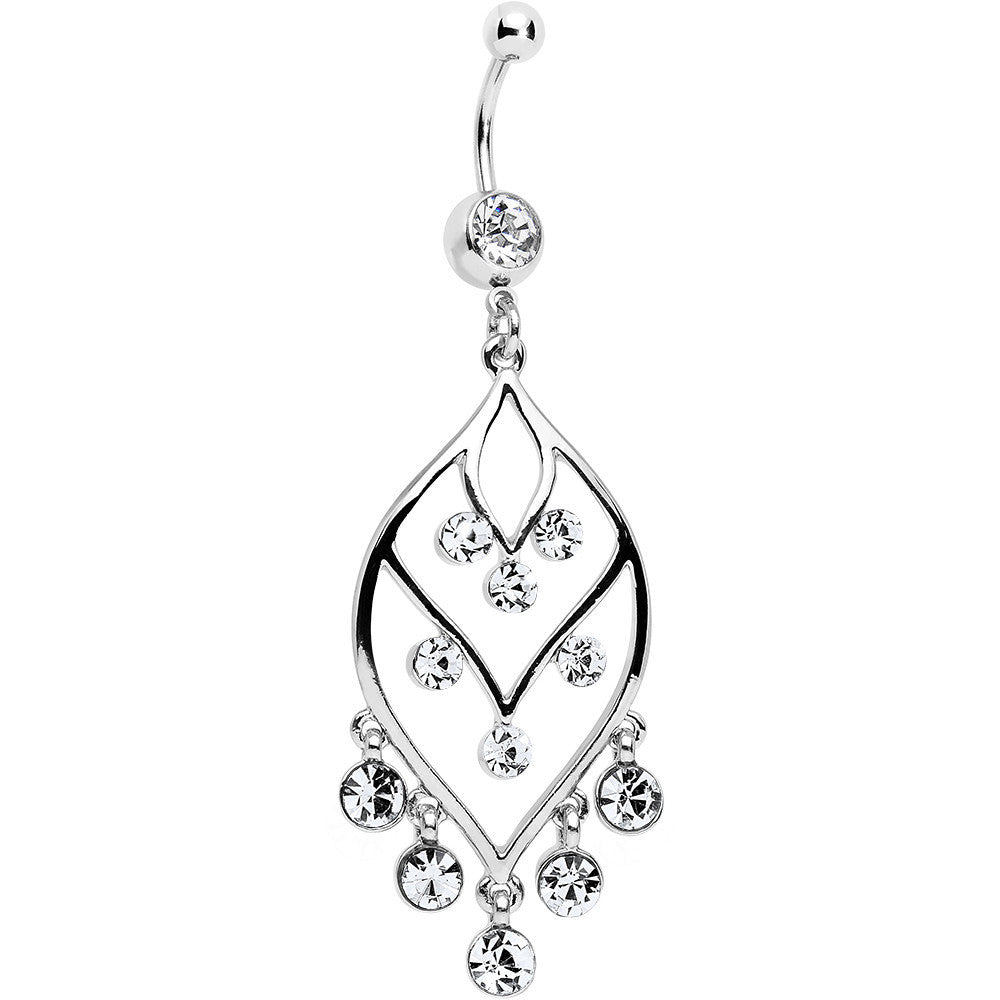 Clear Gem Victorian Chandelier Dangle Belly Ring