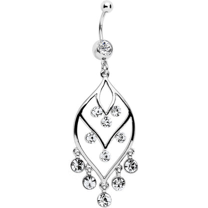 Clear Gem Victorian Chandelier Dangle Belly Ring