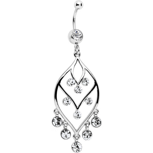 Clear Gem Victorian Chandelier Dangle Belly Ring