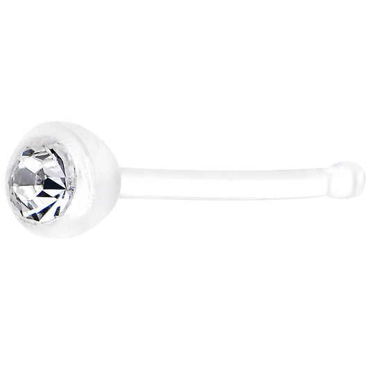22G Press Fit Clear Gem PTFE Nose Bone