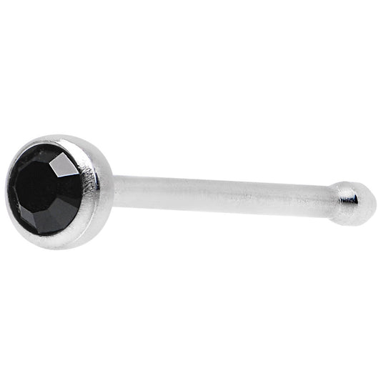 22G Press Fit Black Gem Stainless Steel Nose Bone
