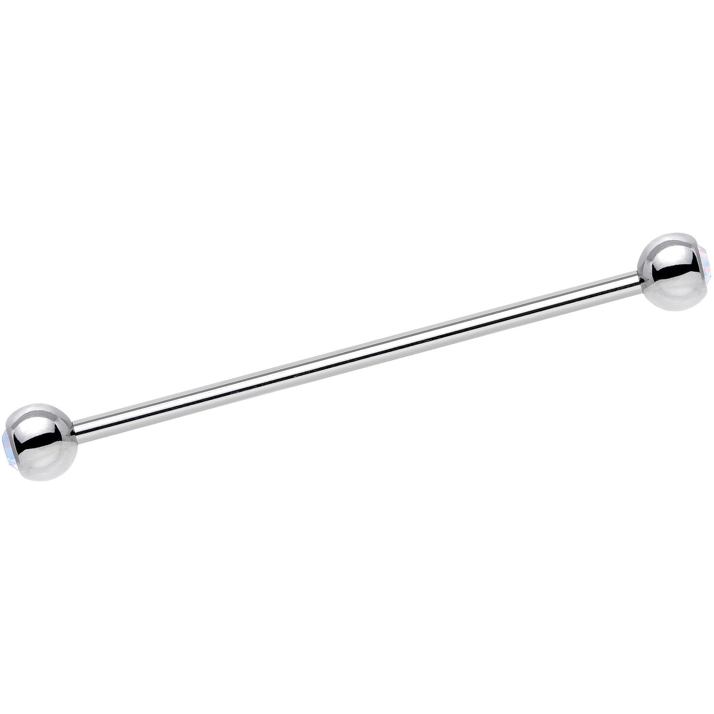 Aurora Double Gem Stainless Steel Industrial Barbell 38mm