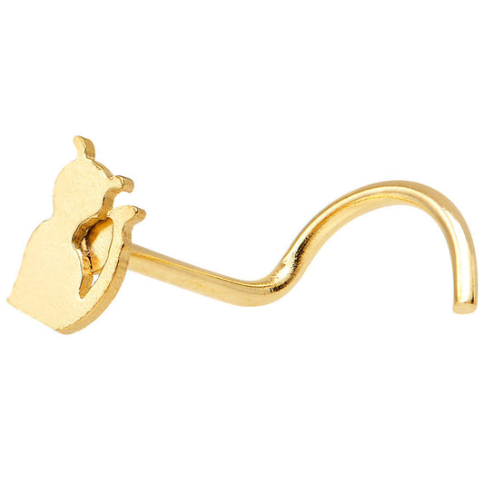 Gold Anodized Titanium Kitty Cat Nose Ring