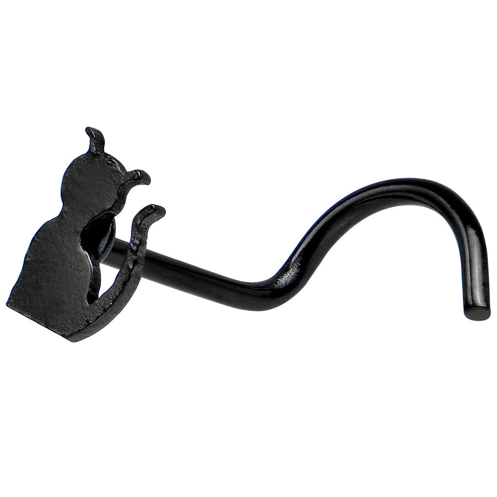 Black Anodized Titanium Kitty Cat Nose Ring
