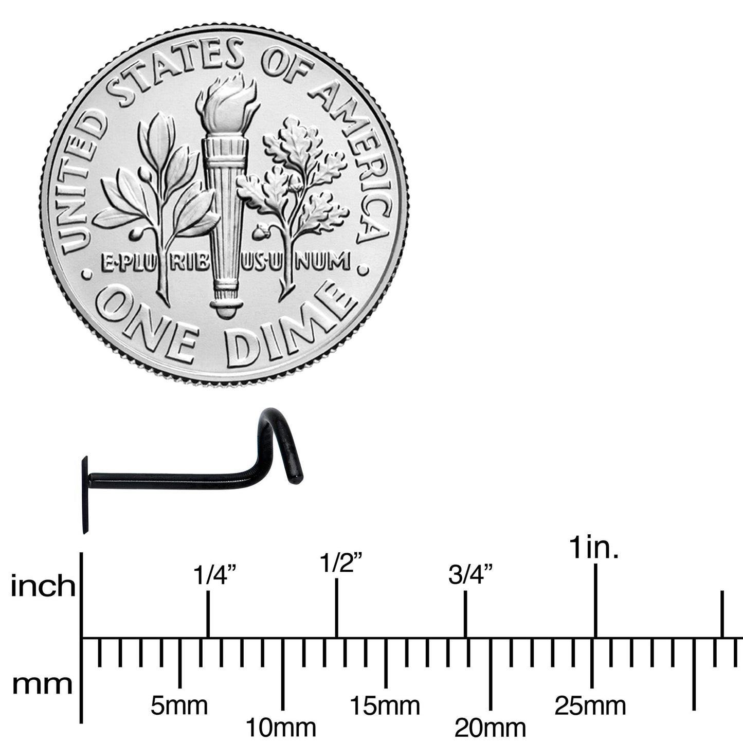 Black Anodized Titanium Heart Nose Ring