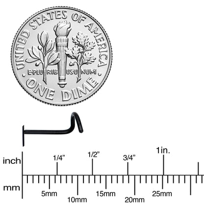 Black Anodized Titanium Heart Nose Ring