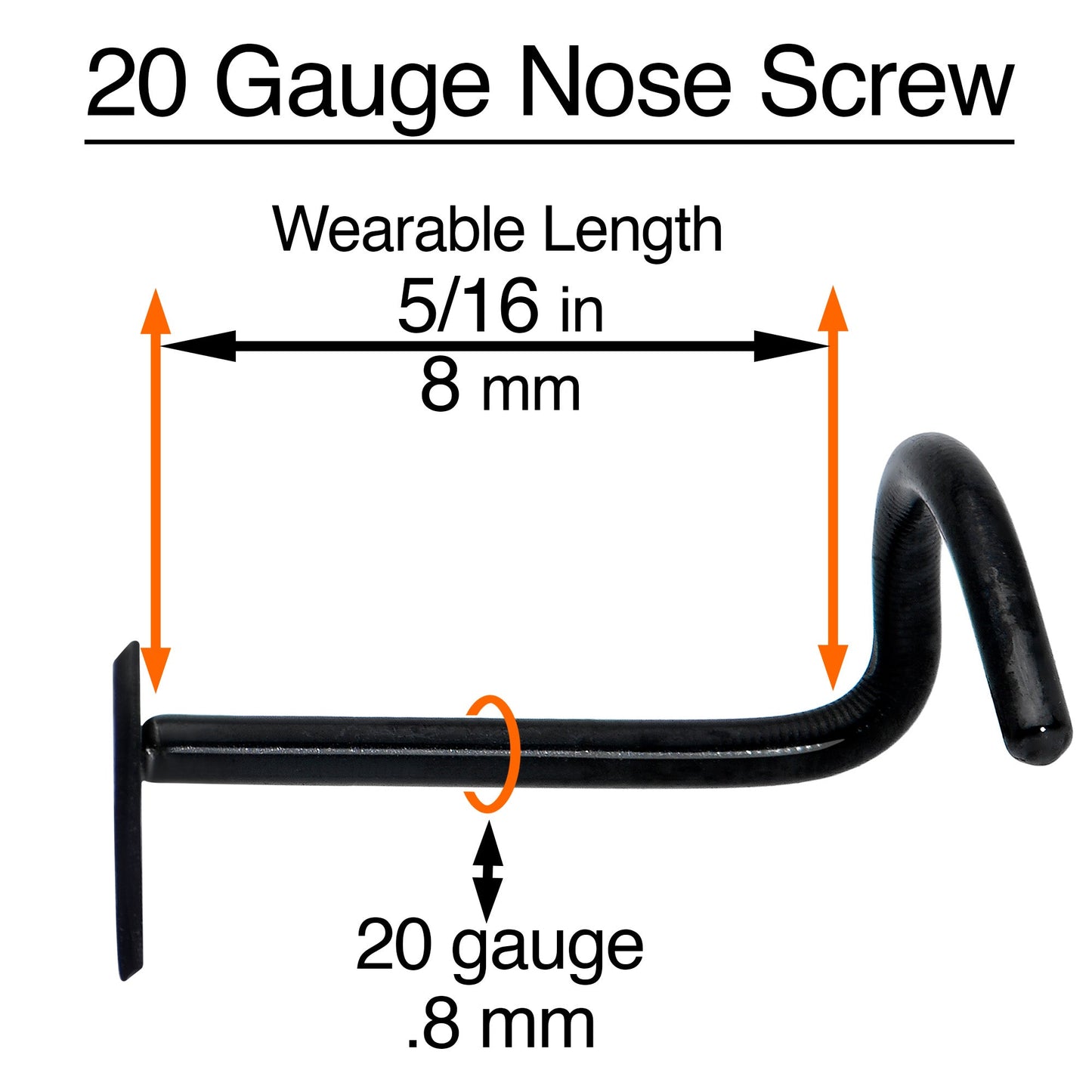 Black Anodized Titanium Heart Nose Ring