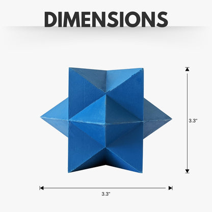 Blue Star-Shaped Natural Rubber Dog Chew Toy – Durable & Textured for Engaging Playtime