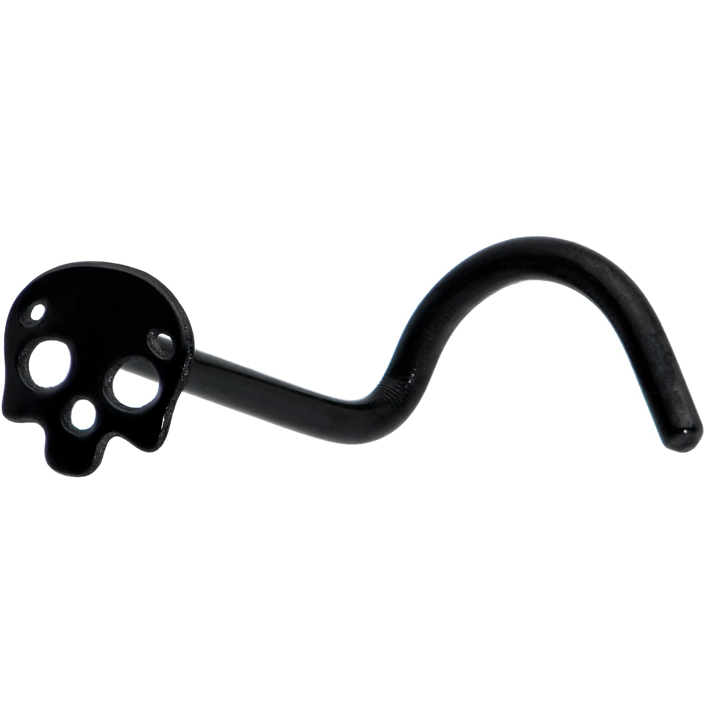 Black Anodized Titanium Skull Nose Ring