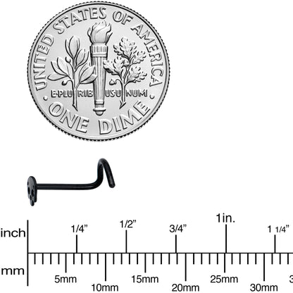 Black Anodized Titanium Skull Nose Ring