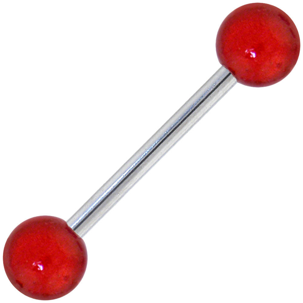 Red MIRACLE BALL Barbell Tongue Ring