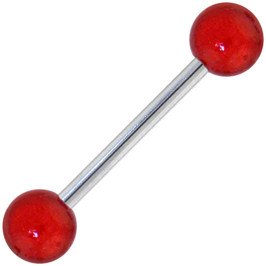 Red MIRACLE BALL Barbell Tongue Ring