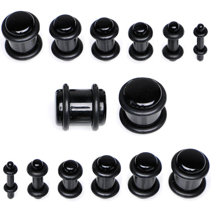 Black Acrylic Taper Plug Kit - 32 Piece 14 to 00G Ear Stretchers