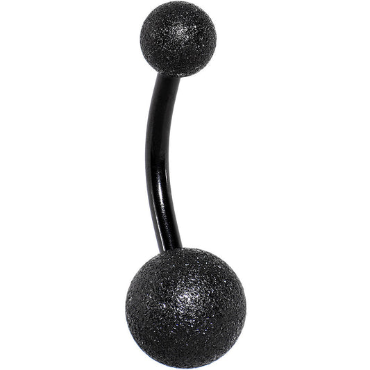Black Anodized Sandblasted Belly Ring