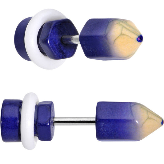 Acrylic and Stainless Steel Blue Pencil Cheater Plug Set