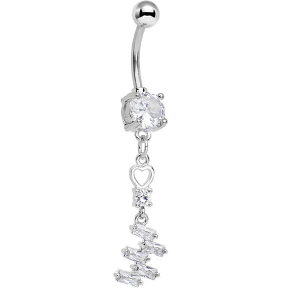 Clear Cubic Zirconia Geometric Dangle Belly Ring