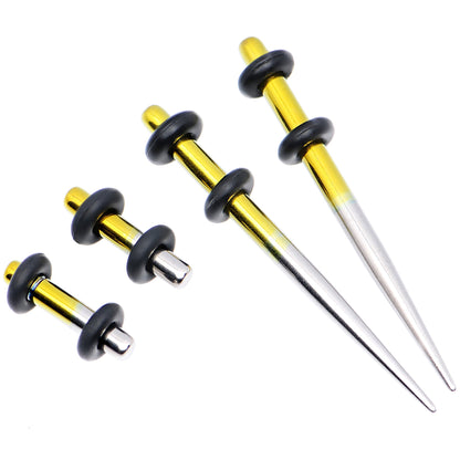 8G Yellow and Gray Titanium IP Steel Taper Plug Set