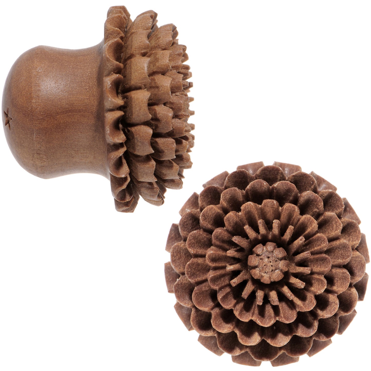 3/4 Organic Sabo Wood Chrysanthemum Single Flare Plug Set