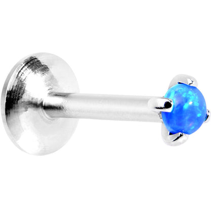 16G 5/16 Blue 2.5mm Synthetic Opal Internally Threaded Labret