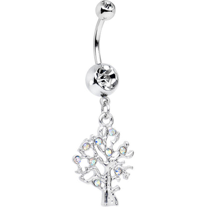 Aurora Gem Tree of Life Dangle Belly Ring