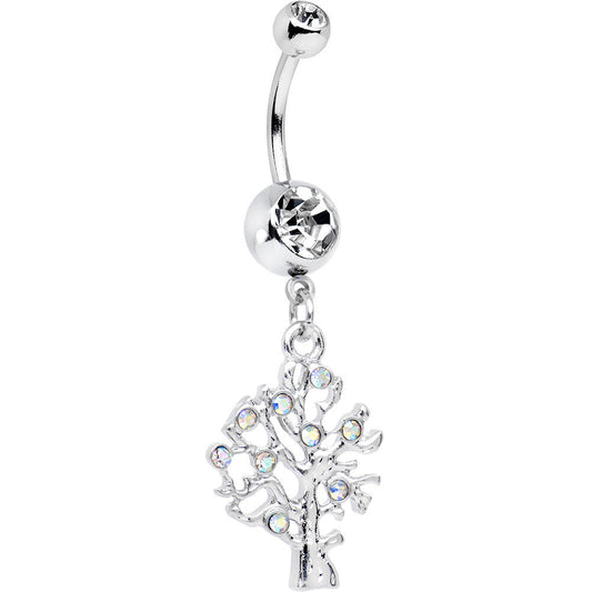 Aurora Gem Tree of Life Dangle Belly Ring