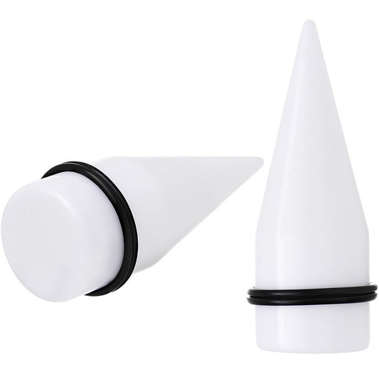 24mm White Acrylic Straight Taper Set