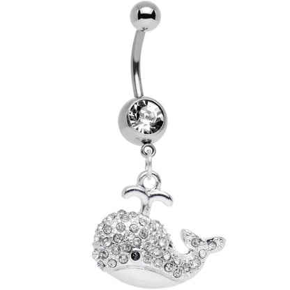 Clear Gem Wear Me Out Whale Dangle Belly Ring