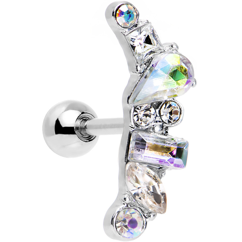 16G 1/4 Aurora Gem Jumble of Jewels Left Ear Cartilage Earring