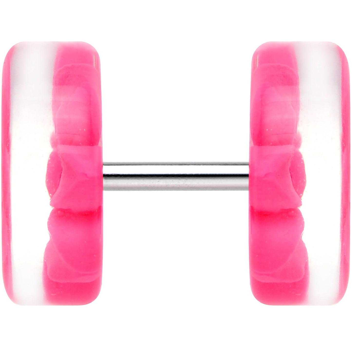 Acrylic Pretty Pink Flower Inlay Cheater Plug