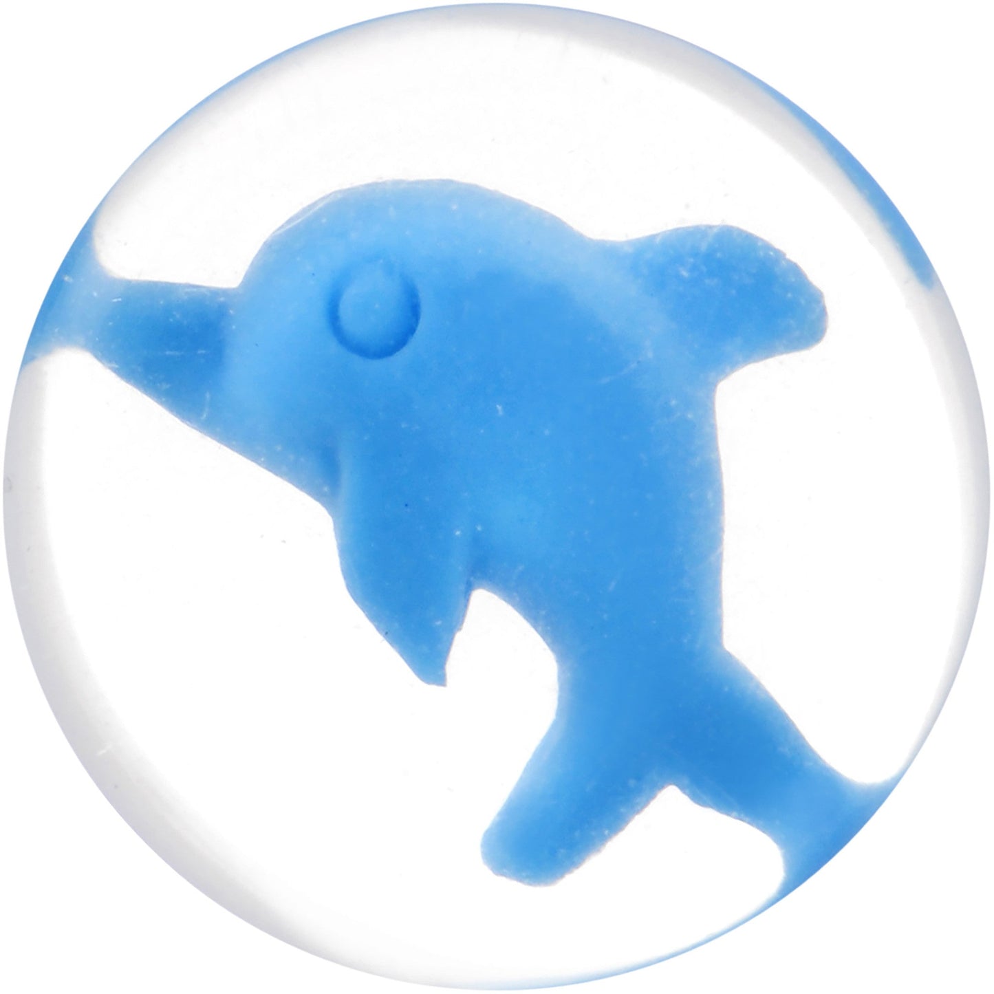 Acrylic Bright Blue Dolphin Inlay Cheater Plug