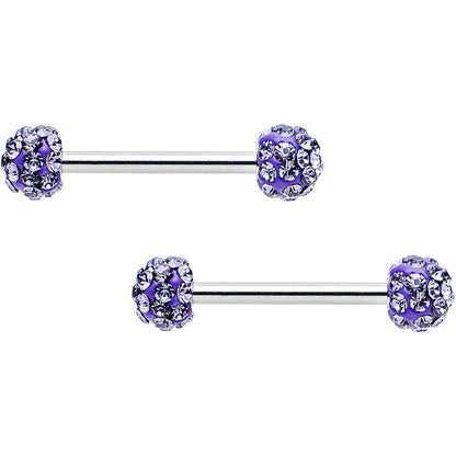 14G 9/16 Purple Ferido Purple Ball Ends Nipple Barbell Set