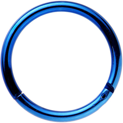 16G 3/8 Blue Anodized Hinged Segment Ring