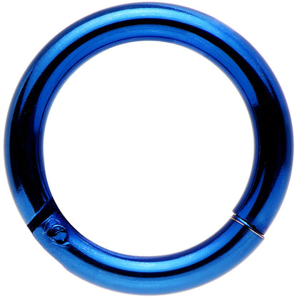14G 5/16 Blue Anodized Hinged Segment Ring