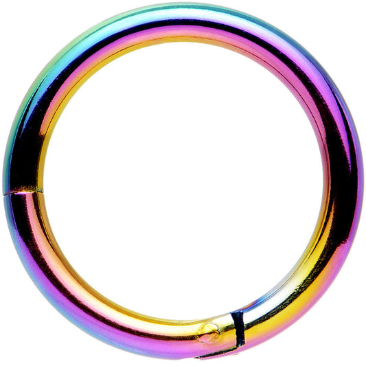 14G 3/8 Rainbow Anodized Hinged Segment Ring
